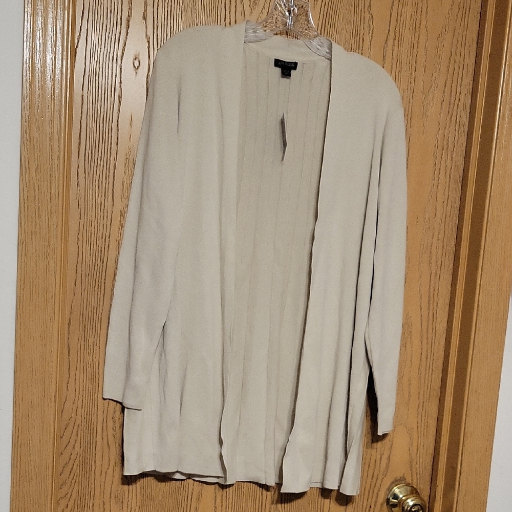 J. Jill Cream Open-Front Cardigan